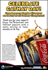 CathayFreePopcornGiveawaySingaporeWarehousePromotionSales Cathay Day Popcorn Combo Giveaway
