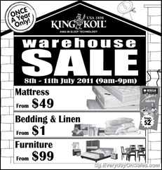 King koil deals warehouse sale