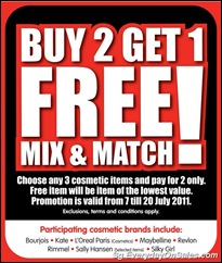 Watsonbuy1free1SingaporeWarehousePromotionSales_thumb Watsons Buy 2 Free 1 Promotion