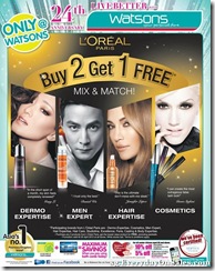 LOrealBuy2Get1FreeWatsonsSingapore_thumb L'Oreal Buy 2 Get 1 Free @ Watson's Singapore