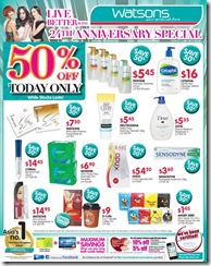 Watsons24thAnniversarySpecial50OffTodayOnly_thumb Watson's 24th Anniversary Special - 50% Off Today Only