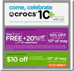 CrocsBuy1Get1FreePromotion_thumb Crocs Singapore Buy 1 Get 1 Free Promotion