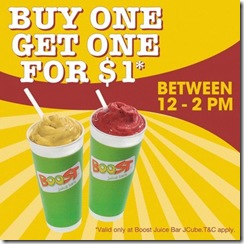 BoostJuiceSecondDrink1Promotion_thumb Boost Juice Second Drink @ $1 Promotion
