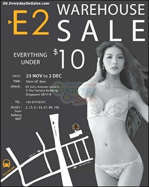 E2 Lingerie Warehouse Sale Branded Shopping Save Money EverydayOnSales
