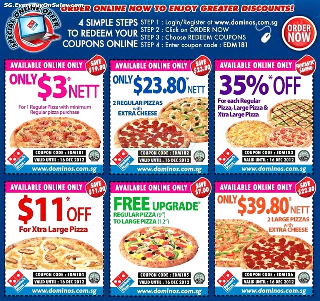 2012 Domino's Pizza Online Discounts Coupon Code Promotion