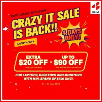 BEST-Denki-Best-Online-Crazy-IT-Sale-350x350 21-24 Feb 2020: BEST Denki Best Online Crazy IT Sale