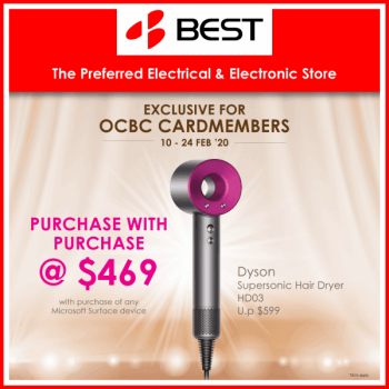 Dyson-Supersonic-Hair-Dryer-Promotion-with-OCBC-Cardmembers-at-BEST-Denki-350x350 10-24 Feb 2020: Dyson Supersonic Hair Dryer Promotion with OCBC Cardmembers at BEST Denki