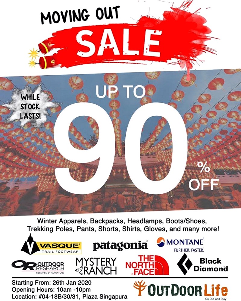 Huge-sale-of-up-to-90-off-for-all-items-grab-them-before-theyre-gone-Outdoor-Life-Movin-Out-Clearance-Sale 26 Jan-9 Feb 2020: Outdoor Life Moving Out Sale at Plaza Singapura