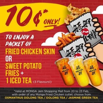 Monga-10cent-Top-Up-Promotion-350x350 20-23 Feb 2020: Monga Fried Chicken 10 cents Promotion at Jem