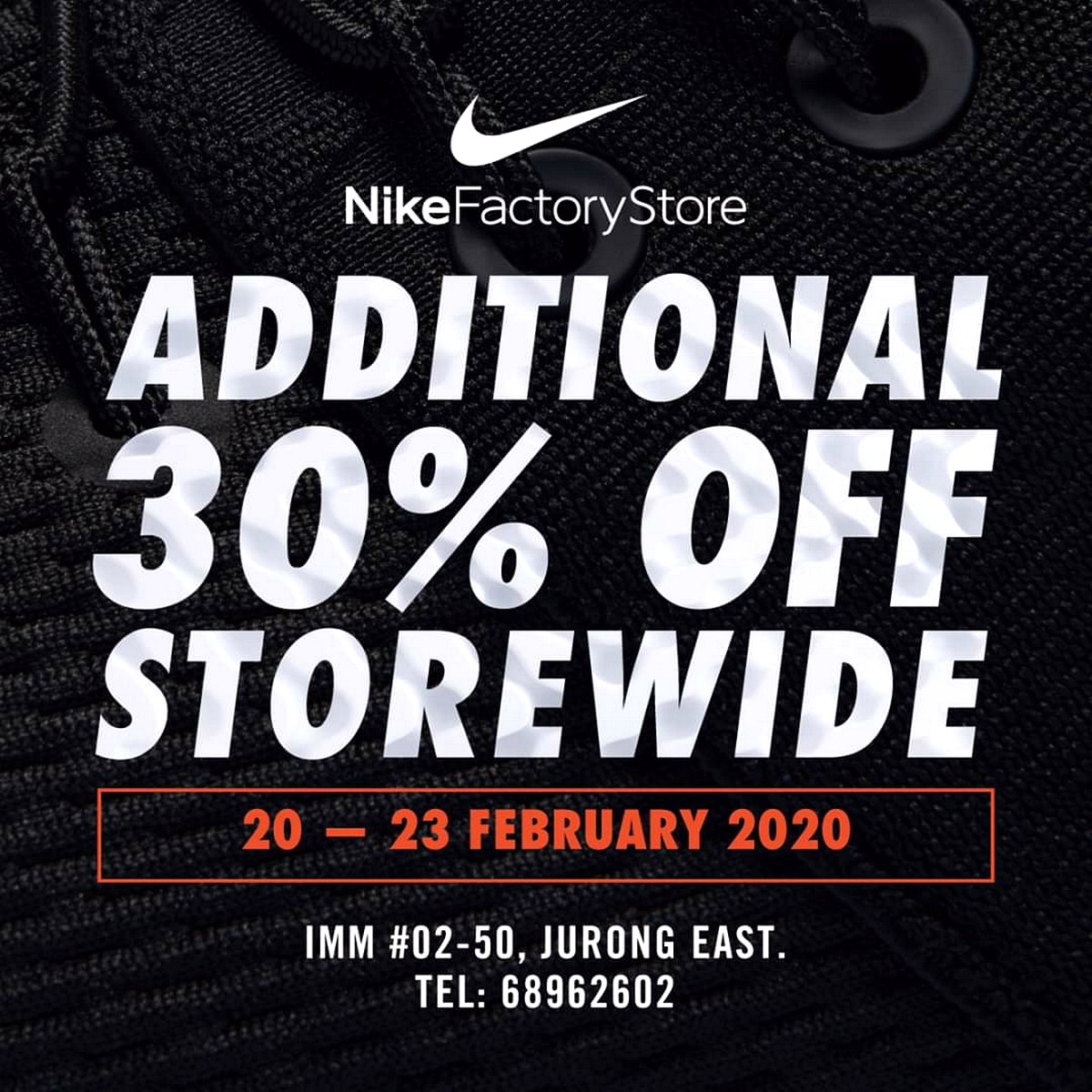 Nike-Warehouse-Sale-2020-Singapore-Clearance-2021-Factory-Outlet-Store-Discounts-Storewide 20-23 Feb 2020: Nike Factory Store 4 Days Crazy Sale! Storewide Additional 30% Off!