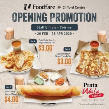 Prata-Wala-Opening-Promotion-at-Foodfare-at-Clifford-Centre-350x350 26 Feb-26 Apr 2020: Prata Wala Opening Promotion at Foodfare at Clifford Centre
