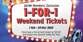 Shaw-Theatres-1-for-1-Weekend-Movie-Tickets-with-SAFRA-Cardholders-350x180 1-29 Feb 2020: Shaw Theatres 1-for-1 Weekend Movie Tickets with SAFRA Cardholders