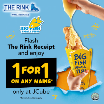 The-Rink-1-for-1-On-Any-Mains-Promotion-at-Big-Fish-Small-Fish-JCube-350x350 3-29 Feb 2020: The Rink 1-for-1 On Any Mains Promotion at Big Fish Small Fish JCube