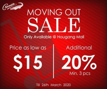 Crocodile-Moving-Out-Sale-350x292 Now till 26 Mar 2020: Crocodile Moving Out Sale