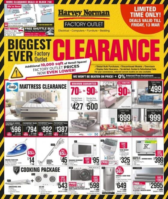 513 Mar 2020 Harvey Norman Biggest Ever Factory Outlet Clearance Sale