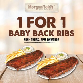 Morganfields-Baby-Back-Ribs-Promotion-350x350 2-15 Mar 2020: Morganfield's 1 for 1 Baby Back Ribs Promotion