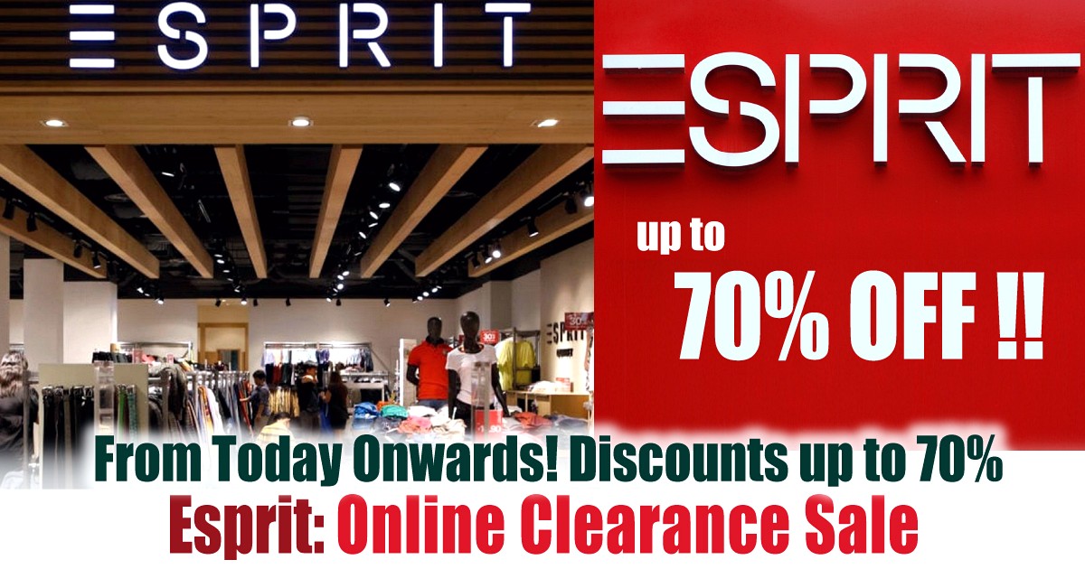solidariteit Attent dubbel Today onwards: ESPRIT Online Clearance Sale! Discounts up to 80%! Closing  Down All Outlets in Singapore! - SG.EverydayOnSales.com