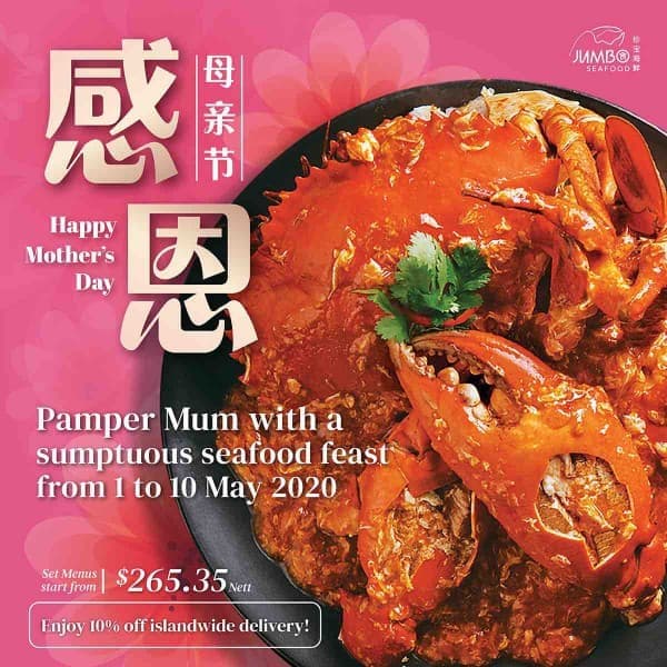 110 May 2020JUMBO Seafood Mother's Day Set Menu Specials Promotion