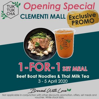 Tuk-Tuk-Cha-1-for-1-Set-Meal-Promo-at-Clementi-Mall-350x350 3-5 Apr 2020: Tuk Tuk Cha  1 for 1 Set Meal Promo at Clementi Mall