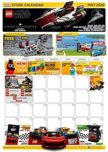 Bricks-World-Store-Calendar-350x494 Now till 31 May 2020: Bricks World Store Calendar