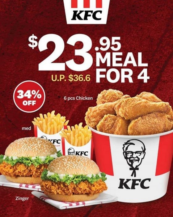 2 May 2020 Onward: KFC Meal for 4 Promo - SG.EverydayOnSales.com