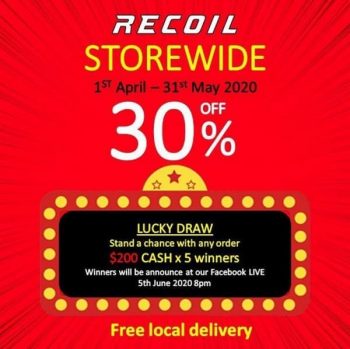 Recoil-Storewide-Free-Local-Shipping-Promotion-350x349 1 Apr-31 May 2020: Recoil Storewide Promotion