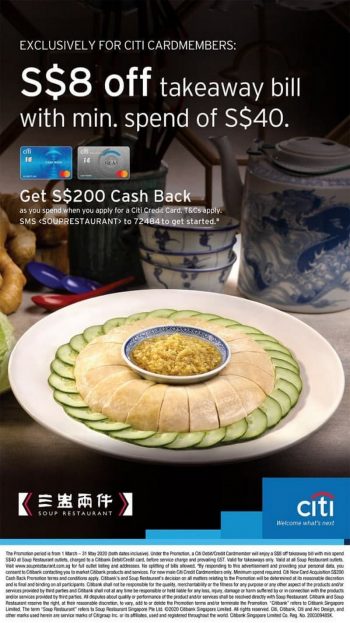 Soup-Restaurant-Takeaway-Promotion-with-Citibank-card-350x623 1 Mar-31 May 2020: Soup Restaurant Takeaway Promotion with Citibank card