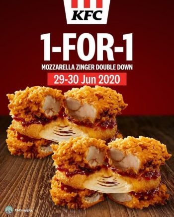 KFC-1-for-1-Mozzarella-Zinger-Double-Down-Promotion-350x438 29-30 Jun 2020: KFC 1-for-1 Mozzarella Zinger Double Down Promotion