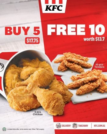 KFC-Buy-5-Free-10-Promotion-with-Hillion-Mall--350x438 23 Jun 2020 Onward: KFC Buy 5 Free 10 Promotion at Hillion Mall