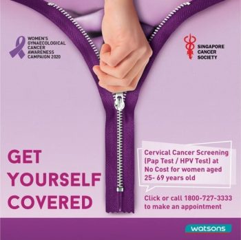 Watsons-Regular-Cervical-Cancer-Screening-at-SCS-Bishan-Clinic-with-Singapore-Cancer-Society-350x349 8 Jun 2020 Onward: Watsons Regular Cervical Cancer Screening at SCS Bishan Clinic with Singapore Cancer Society