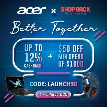 Acer-Cashback-Promotion-at-ShopBack-350x350 1-5 Jul 2020: Acer Cashback Promotion with ShopBack