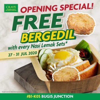 CRAVE-Nasi-Lemak-Teh-Tarik-Free-Bergedil-Promotion-350x350 27-31 Jul 2020: CRAVE Nasi Lemak & Teh Tarik Free Bergedil Promotion at Bugis Junction