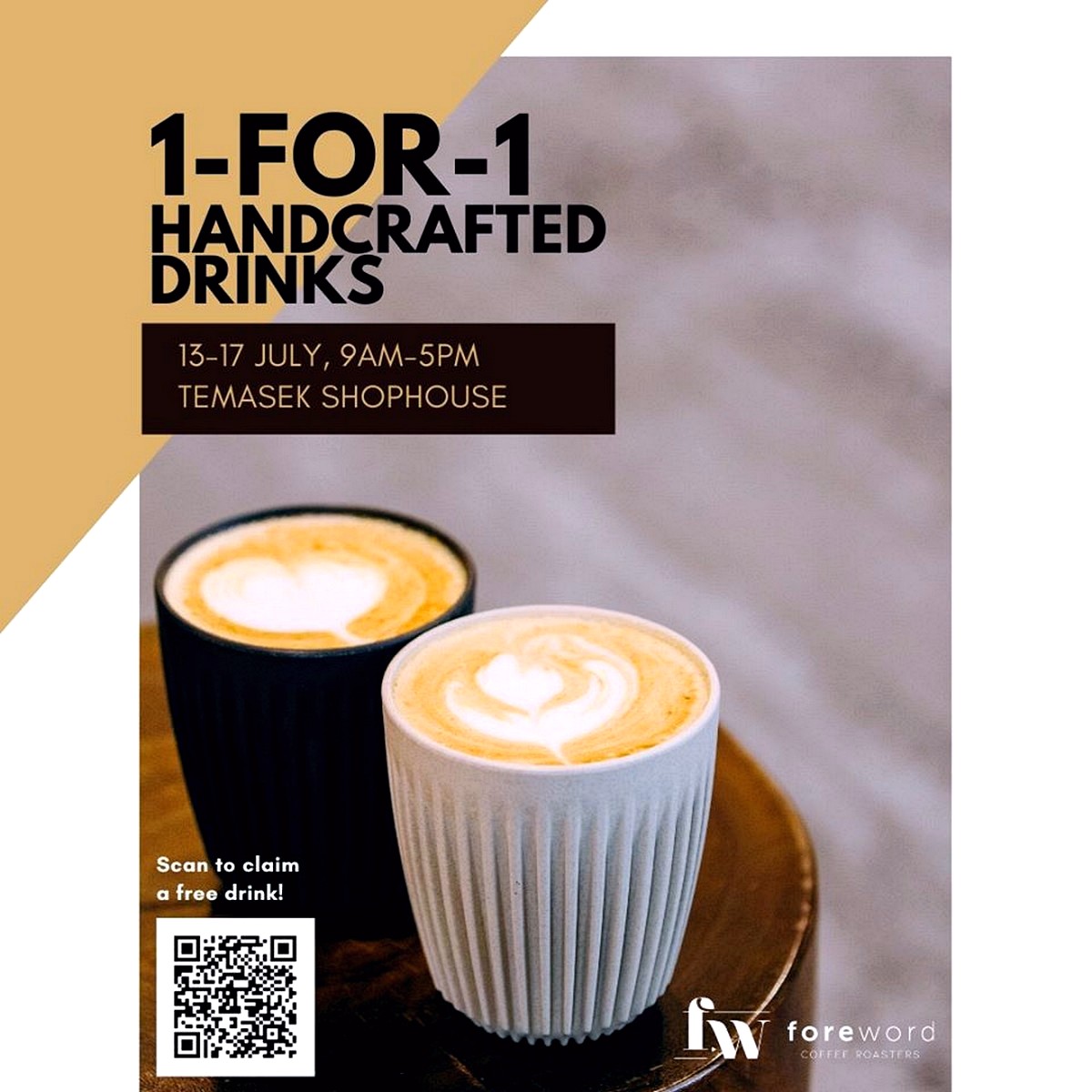 Foreword-Coffee-Roasters-1-for-1-Handcrafted-drink-Promotion-Singapore-2020-Beverages-Offers 13-17 July 2020: Foreword Coffee Roasters 1-For-1 Handcrafted Drinks Promotion