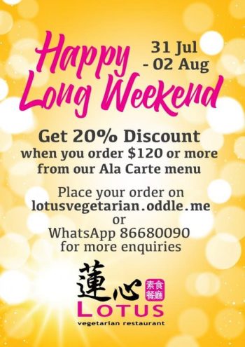 Lotus-Kitchen-Long-Weekend-Promotion-350x495 31 July-2 Aug 2020: Lotus Kitchen Long Weekend Promotion