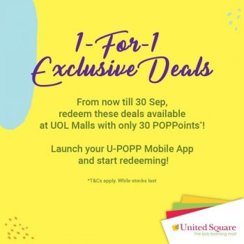 United-Square-Shopping-Mall-1-for-1-Exclusive-Deals--350x350 17 Jul-30 Sep 2020: United Square Shopping Mall 1-for-1 Exclusive Deals