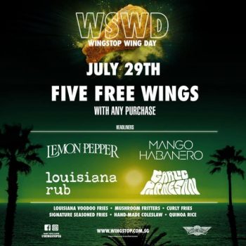 Wingstop-5-Free-Wings-Promotion-350x350 29 Jul 2020: Wingstop 5 Free Wings Promotion