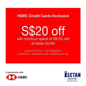 Isetan-20-off-Promo-with-HSBC-350x350 22-23 Aug 2020: Isetan $20 off Promo with HSBC