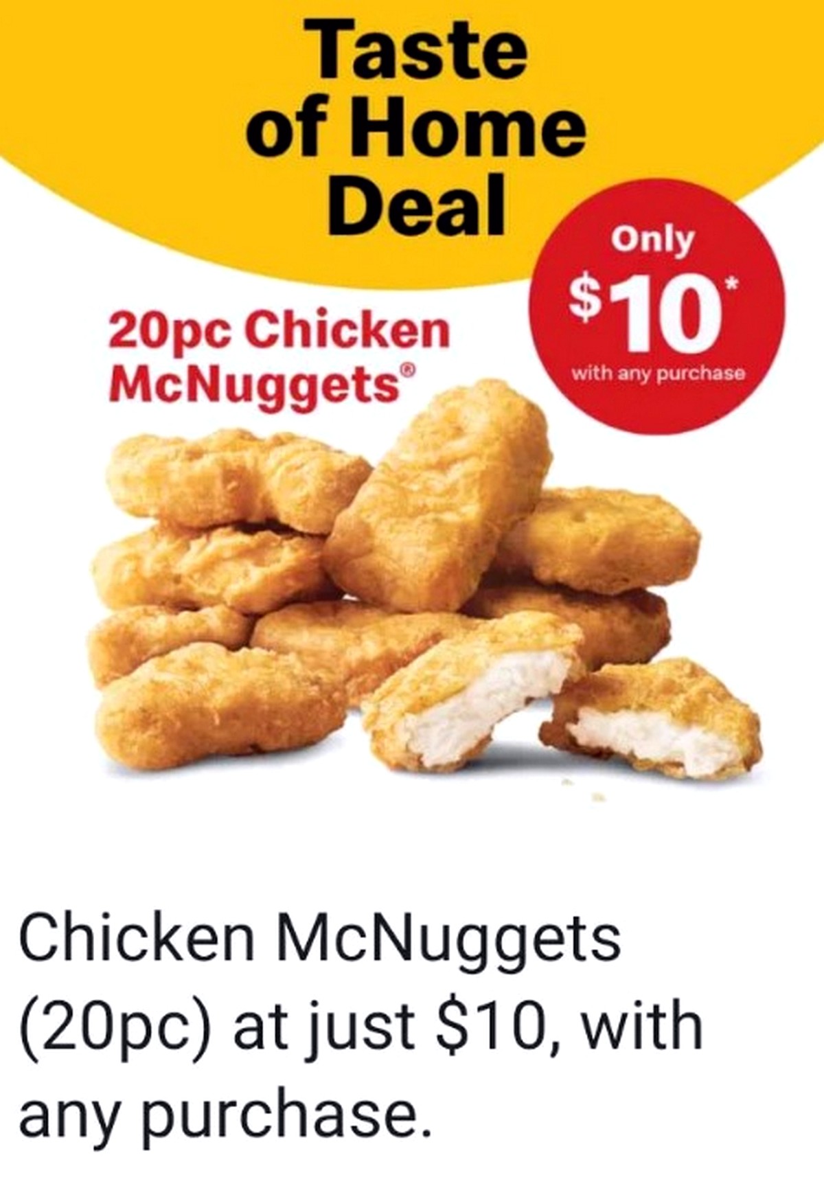 mcd-mcnuggets-20pc-deal-Singapore-APP-Deals 29 Aug 2020: McDonald's 1 Day Chicken McNuggets Promotion! $10 for 20pcs with any purchase!