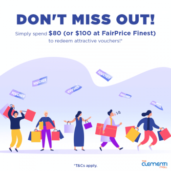 Clementi-Mall-Attractive-Vouchers-Promotion-350x350 14-27 Sep 2020: FairPrice Finest Attractive Vouchers Promotion at The Clementi Mall
