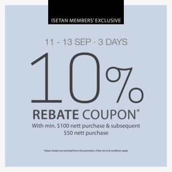 Isetan-10-Rebate-Promotion-350x350 11-13 Sep 2020: Isetan 10% Rebate Promotion