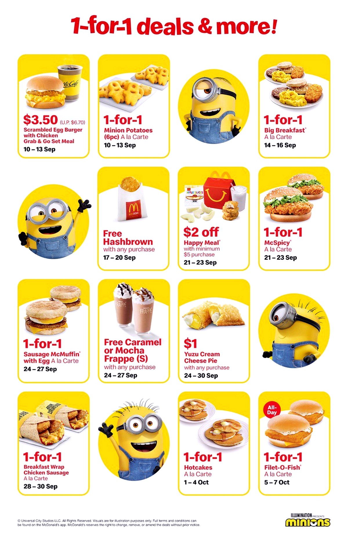 McDonalds-App-Deal-Calendar 10 Sep-7 Oct 2020: McDonald's 1-for-1 Deals