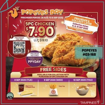 Tampines-1-Popeyes-Day-Promotion-350x350 2 Sep 2020 Onward: Tampines 1 Popeyes Day Promotion