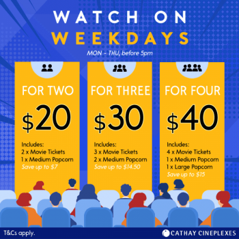 Cathay-Cineplexes-Conquer-weekdays-the-WOW-way-Promotion-350x350 15 Oct-30 Nov 2020: Cathay Cineplexes Conquer weekdays the WOW way Promotion