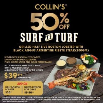 Collins-Grille-50-Surf-and-Turf-Promotion-350x350 1 Oct-30 Nov 2020: Collin's Grille 50% Surf and Turf Promotion