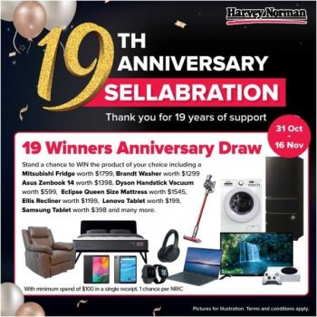 Harvey-Norman-19th-Anniversary-Giveaway-350x350 31 Oct-16 Nov 2020: Harvey Norman 19th Anniversary Giveaway