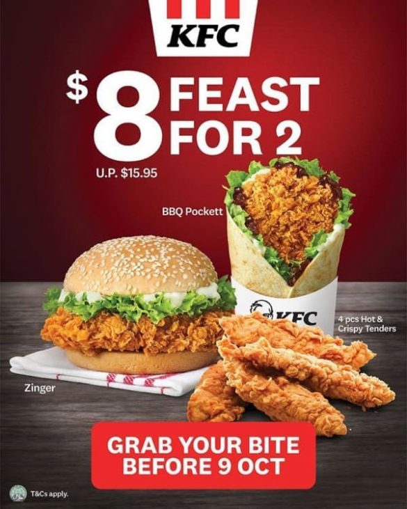 6-9 Oct 2020: KFC $8 Feast for 2 Promotion - SG.EverydayOnSales.com