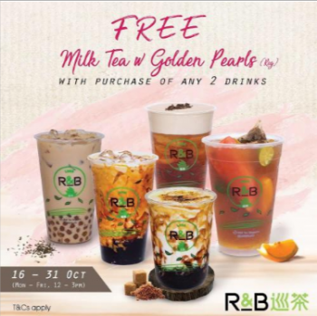 RB-Tea-FREE-Milk-Tea-with-Golden-Pearls-Promotion-350x349 16-31 Oct 2020: R&B Tea FREE Milk Tea with Golden Pearls Promotion