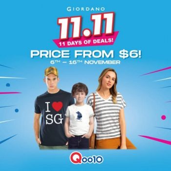 Giordano-Official-Brand-Week-11.11-Promotion-on-Qoo10-350x350 6-16 Nov 2020: Giordano Official Brand Week 11.11 Promotion on Qoo10
