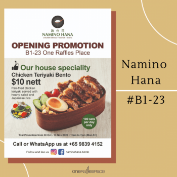 Namino-Hana-Opening-Promotion-at-One-Raffles-Place-350x350 3-13 Nov 2020: Namino Hana Opening Promotion at One Raffles Place
