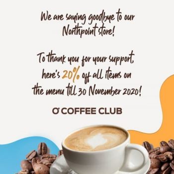 O-Coffee-Club-Northpoint-Closing-Promotion-350x350 3-30 Nov 2020: O' Coffee Club Northpoint Closing Promotion